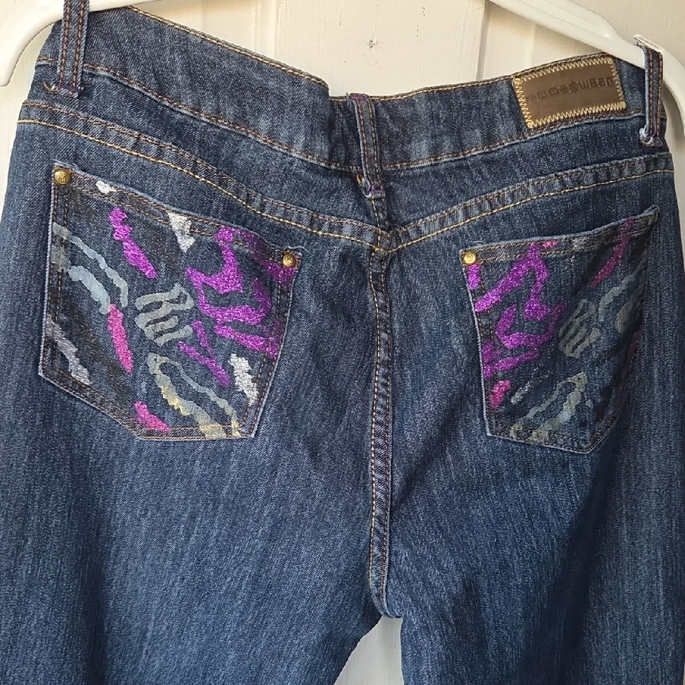Hannah Skinnyleg Rocawear Dark Blue Skinny Jeans Size 15 Y2k - Picture 13 of 16